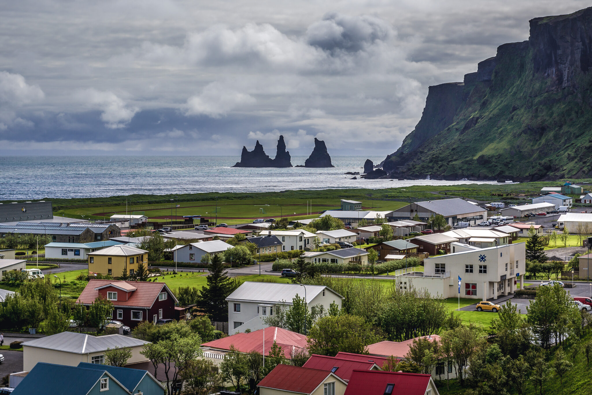 Photo of the town of Vik in Iceland. 