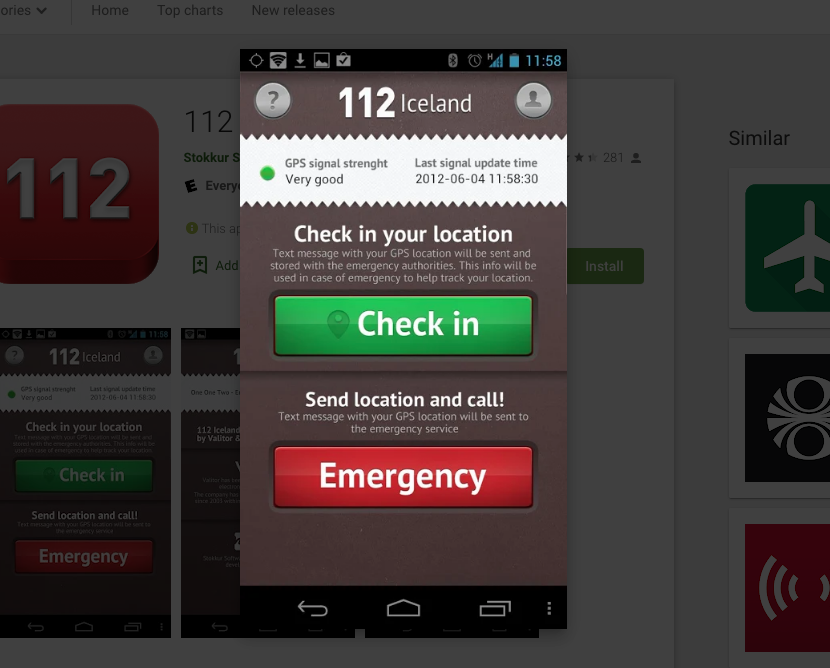 122 Is one of the best Iceland Apps to contact Emergency Services