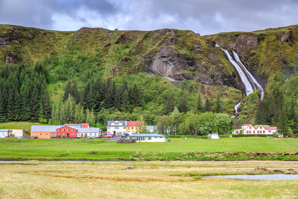 The beautiful sister falls behind a small village