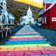 rainbow road at one of the prettiest towns in iceland
