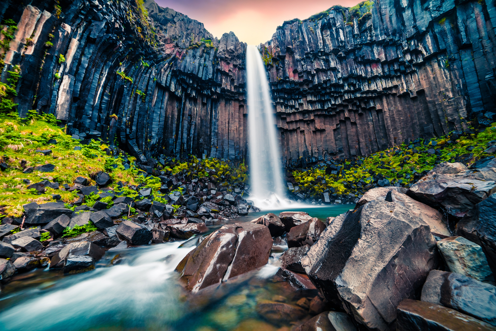 Photo of waterfall in Iceland.