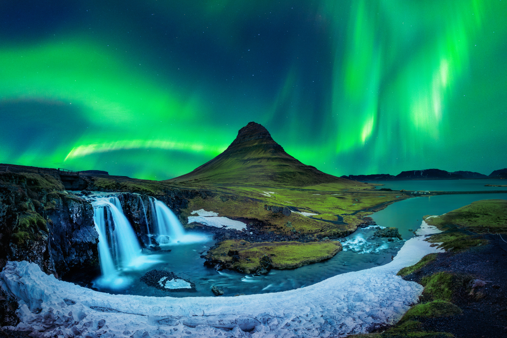 Photo of Northern Lights. If you want to see these then the best time to visit Iceland is Winter.