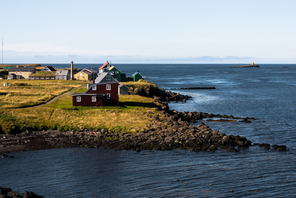 photo of the coastal icelandic houses in Breidafjordur national park