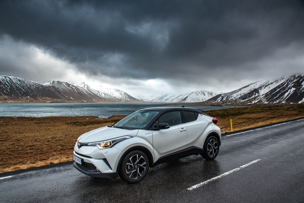 Photo of a car on an Iceland road.