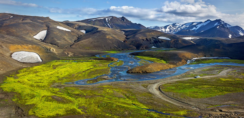 Photo of a remote road in Iceland.