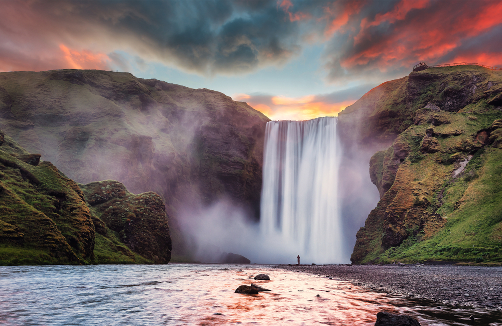 Skogafoss waterfall during your trip to Iceland in October