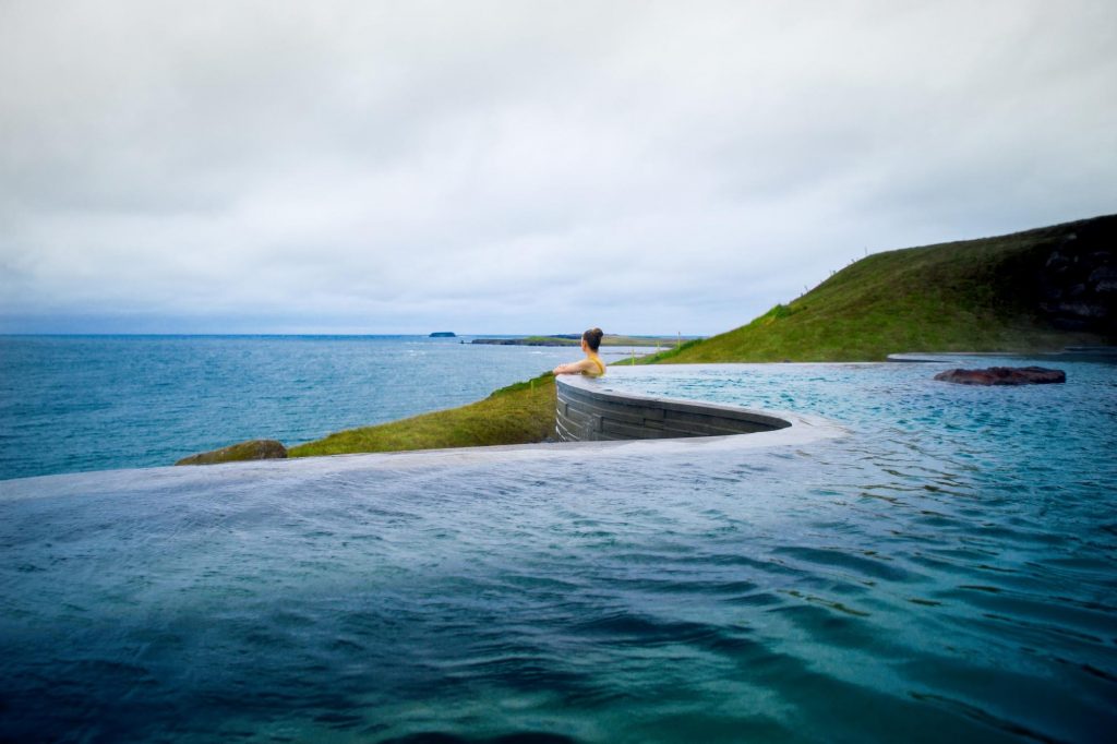 geosea spa looking over water in north iceland