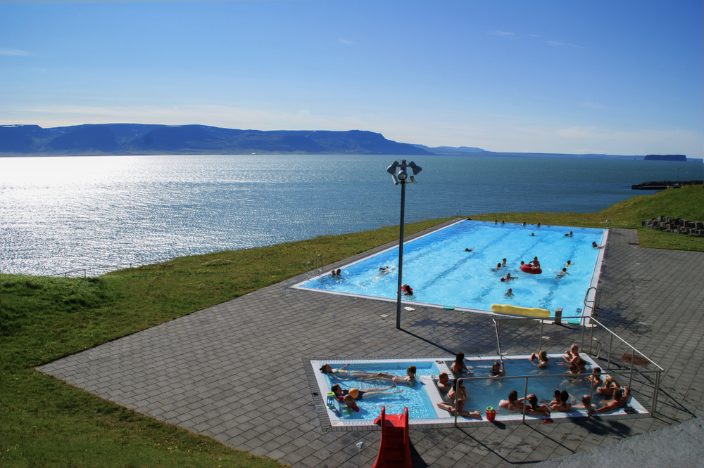 infinity pool and hot tub near hofsos in north iceland