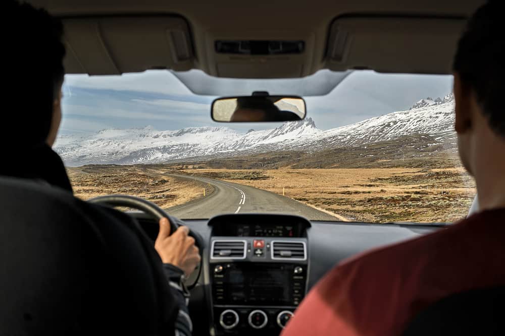 driving manual in an iceland car rental on the ring road