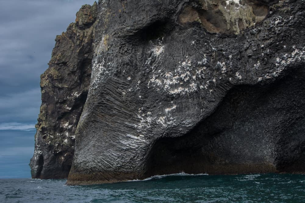 rock in iceland shaped like elephant on a moody day