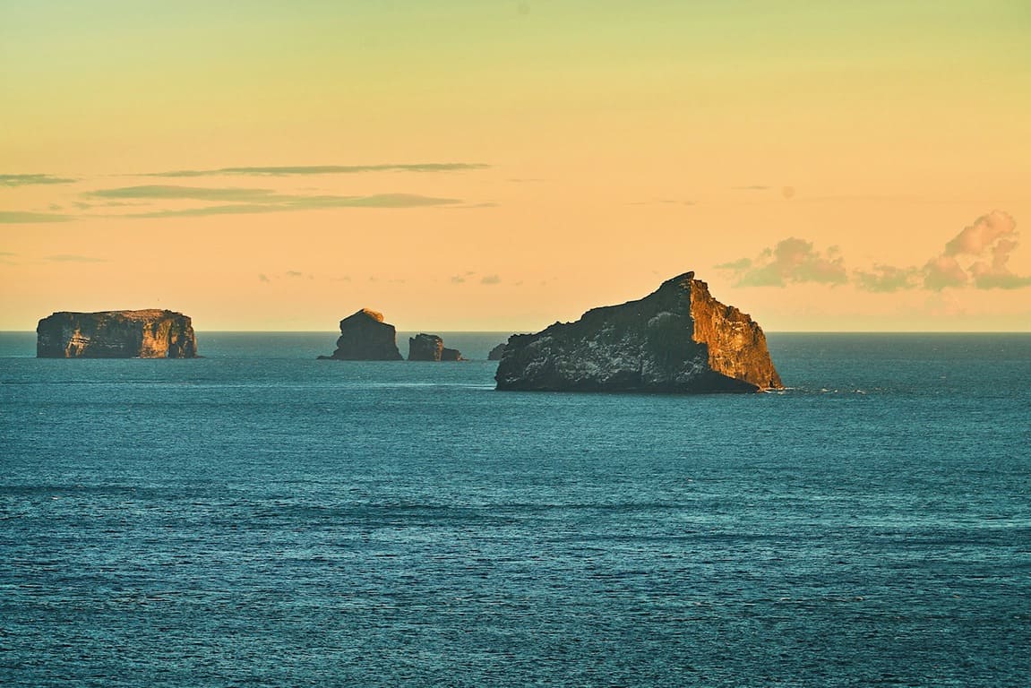 sunset along the westman islands chain