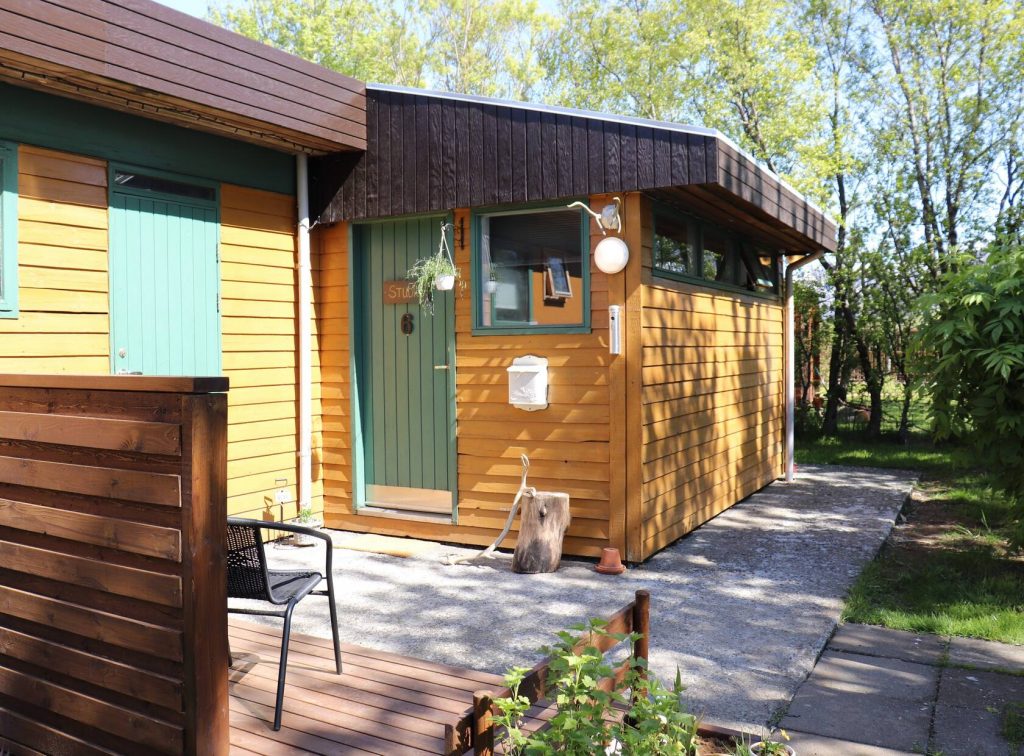 tiny home airbnb in iceland with garden