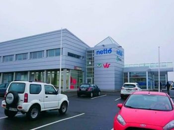 netto grocery store in iceland on a cloudy moody day