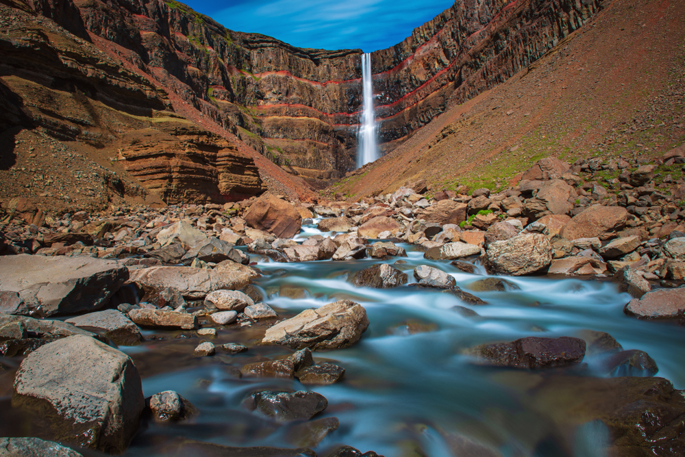 Hengifoss is one of the tallest waterfalls in Iceland.