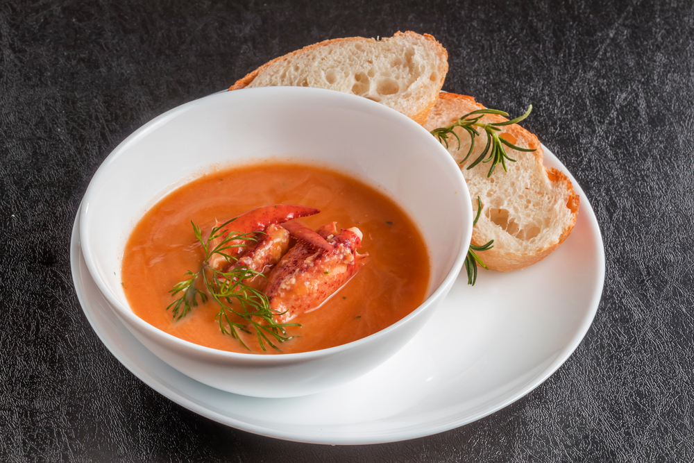 lobster soup like the kind the harbor restaurant Sea Baron is famous for