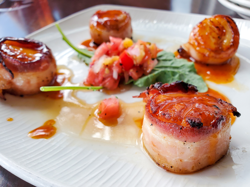 bacon wrapped scallops like you can order at Tapas Barinn in Reykjavik