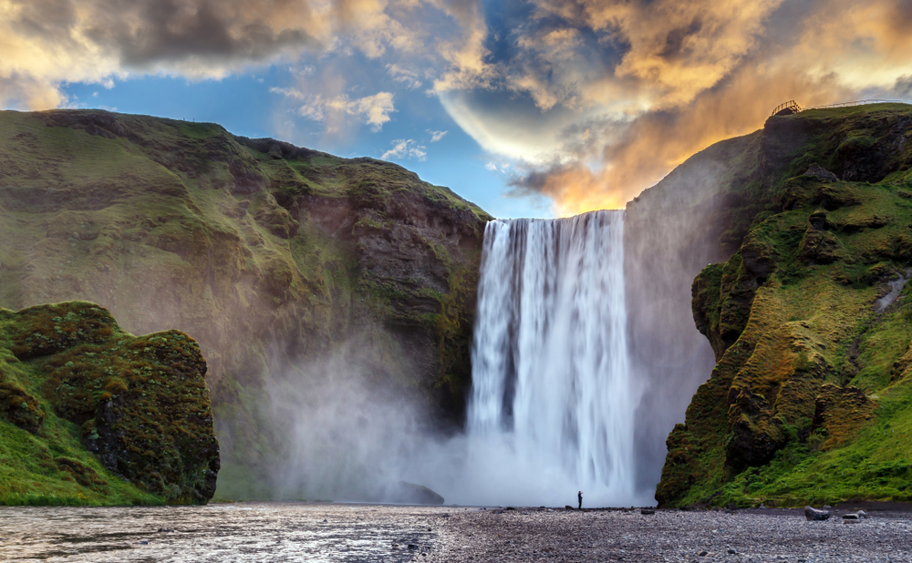 Skogafoss waterfall in the south of Iceland 
