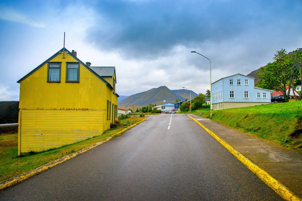 houses in the westfjords iceland after a rain storm