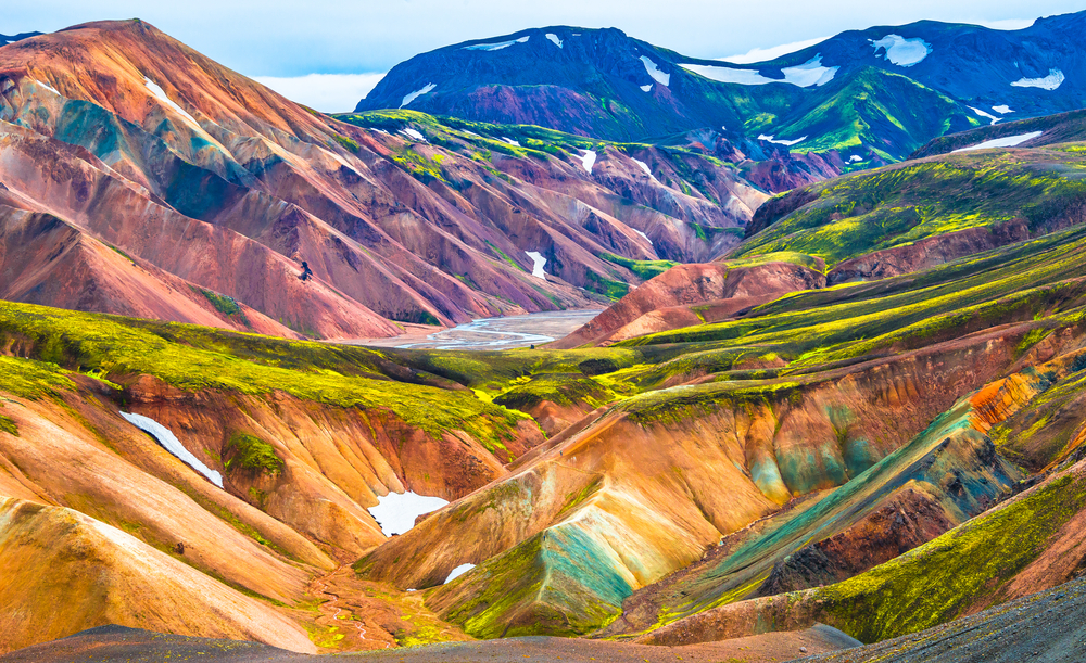 Vividly colored mountains at Landmannalaugar.