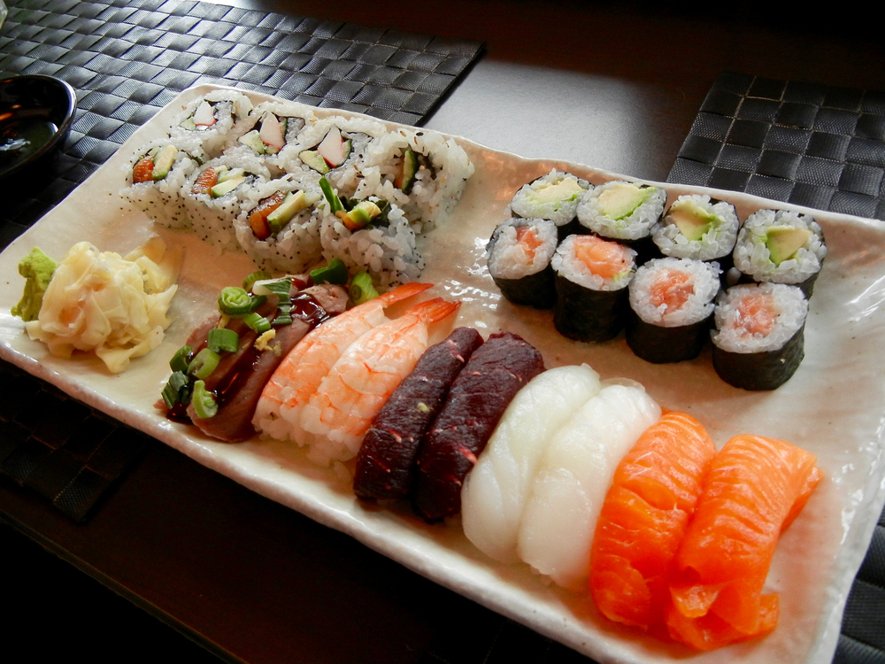 Fresh Sushi on a plate in an article about restaurants in Iceland