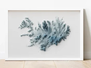 pretty blue map of iceland on a white background one of the best iceland gifts
