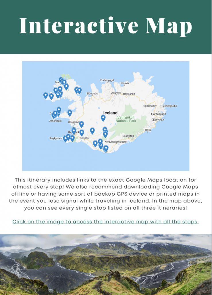 interactive map showing westfjords map for iceland