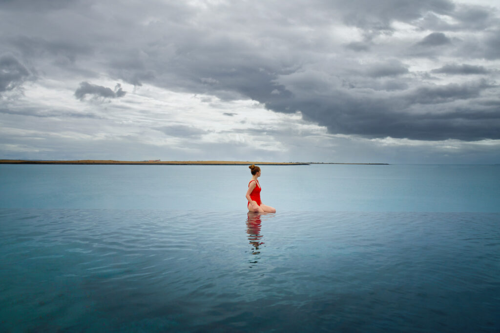 Relax in the infinity edge lagoon overlooking the Atlantic Ocean