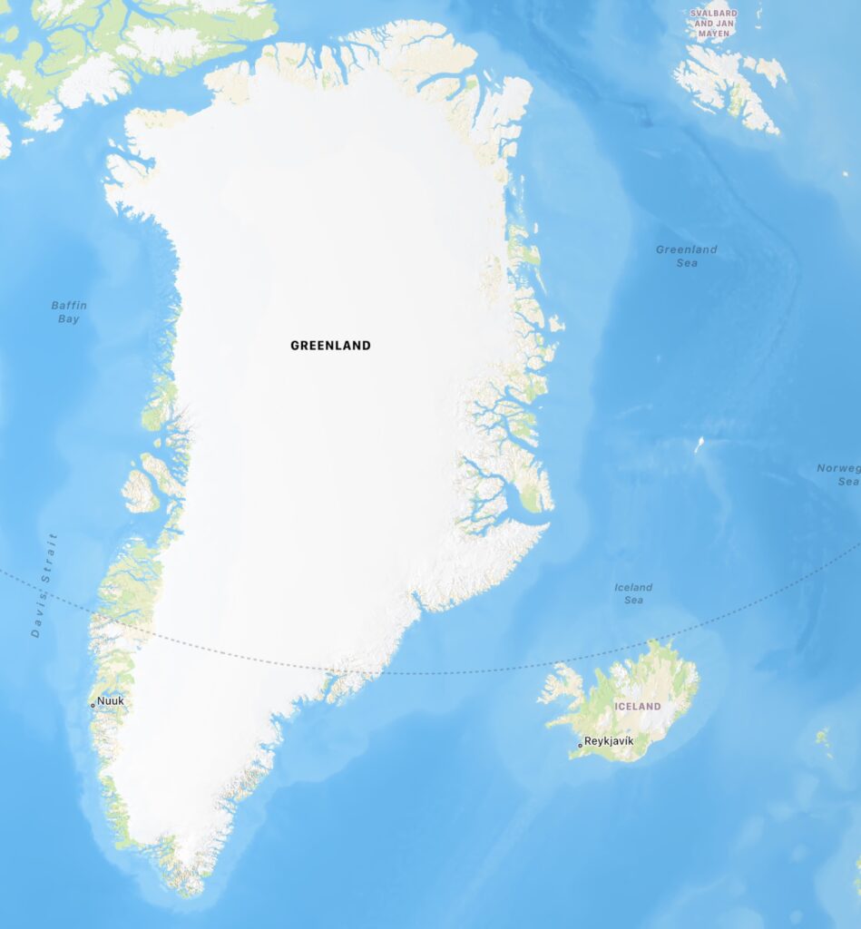 Map of Greenland vs Iceland shows just how much Iceland is dwarfed by Greenland’s immense size