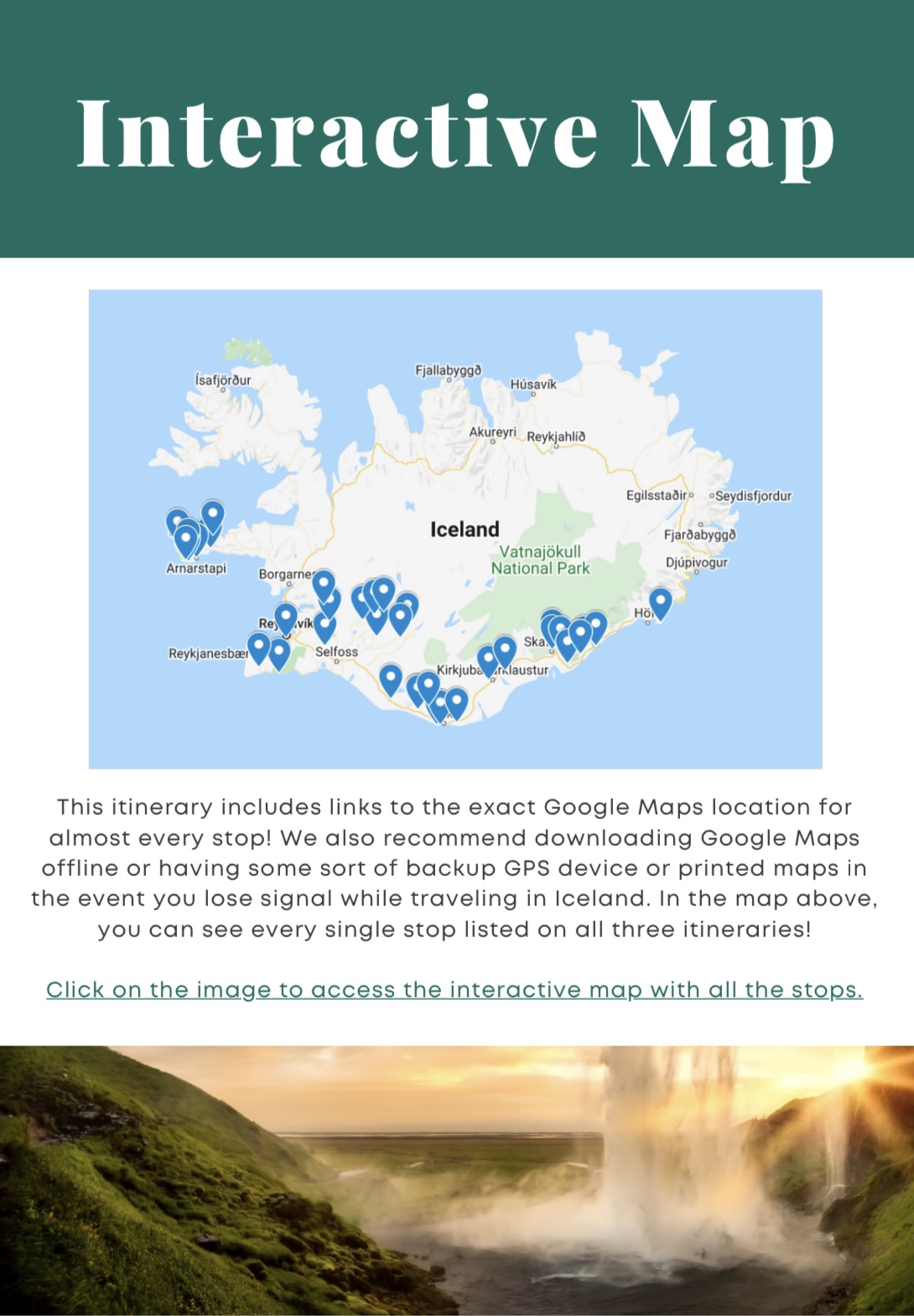 screen shot of a map of iceland in 5 days